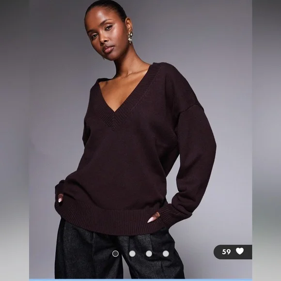 Good American Relaxed Deep V-neck Sweater - Picture 6 of 12